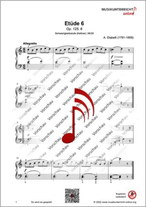 Vorschaubild Noten S. 1 Diabelli Etüde 6 - Op. 125,6